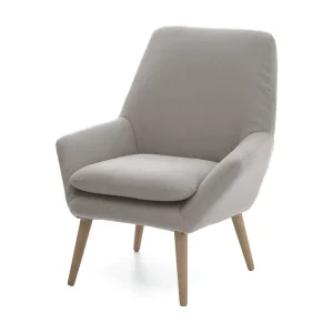 Dabdall fauteuil, design lounge fauteuil, 100% Made in Italy, relaxfauteuil in gecapitonneerde stof, 80x70h95 cm, Grijs