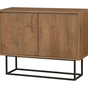 Dcalabri console, Multifunctionele tafel, Steunkast, Gangbureau, 90x36h72 cm, Walnoot en Zwart