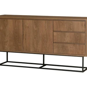 Dicesar Console, Multifunctionele Tafel, Steunkast, Gang Bureau, 140x36h72 cm, Walnoot en Zwart Dicesar Console, Multifunctionele Tafel, Steunkast, Gang Bureau, 140x36h72 cm, Walnoot en Zwart