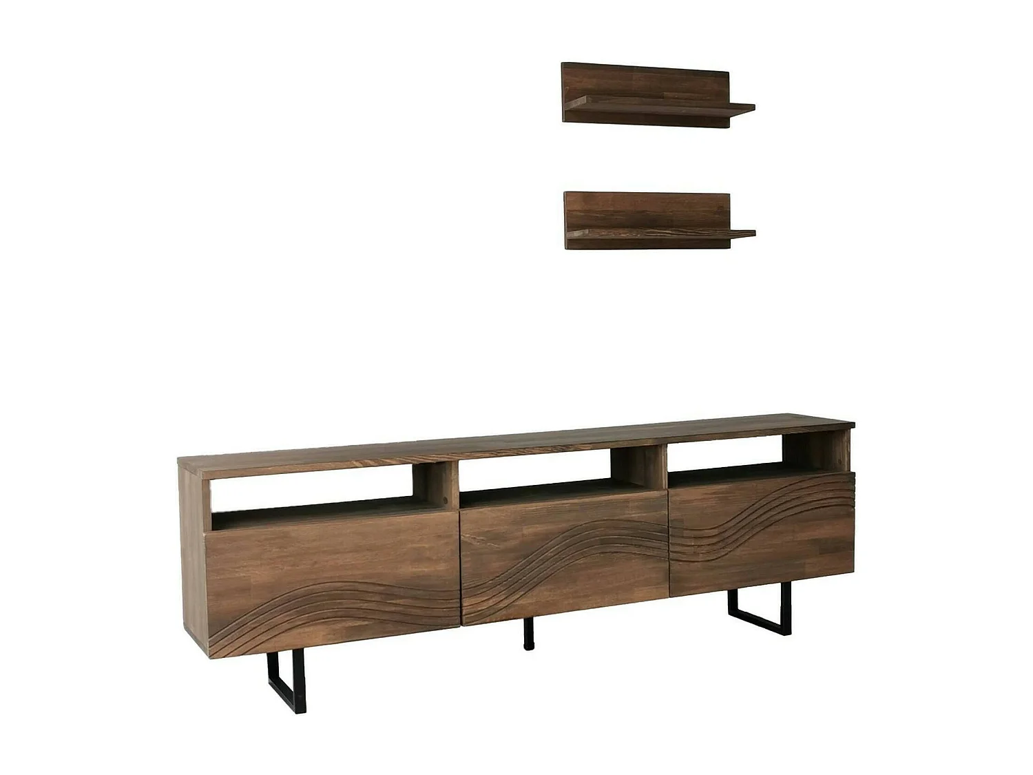Dpigin tv-meubel, woonkamer dressoir, laag tv-meubel, uitgerust wandonderstel, 170x30h40 cm, walnoot