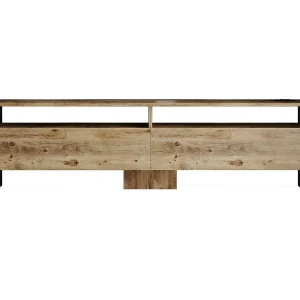 Dpirozz tv-meubel, woonkamer dressoir, laag tv-meubel, uitgerust wandonderstel, 180x36h56 cm, eiken