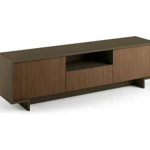 Darrighin tv-standaard, tv-standaard in de woonkamer, CreLage woonkamer met 2 deuren en 1 lade, 100% Made in Italy, 170x42h48 cm, Bruin en Walnoot Darrighin tv-standaard, tv-standaard in de woonkamer, CreLage woonkamer met 2 deuren en 1 lade, 100% Made in Italy, 170x42h48 cm, Bruin en Walnoot