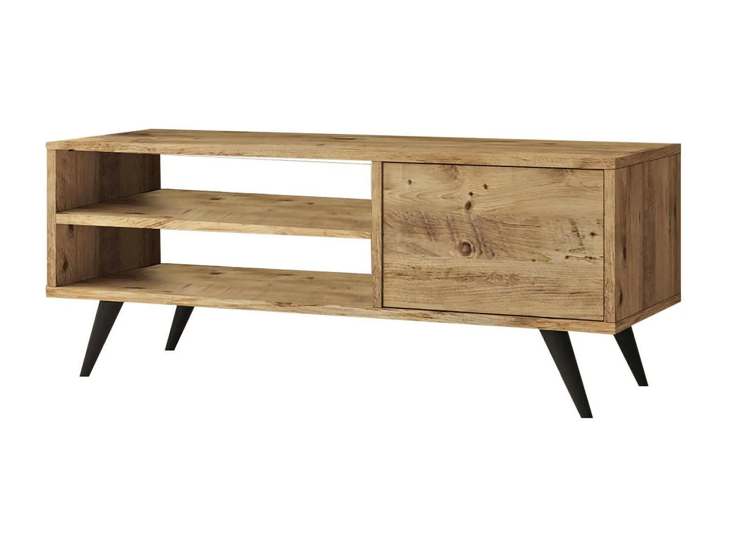 Dpavar tv-meubel, woonkamermeubel, lage tv-meubel, wandstandaard, 110x40h44 cm, Eiken