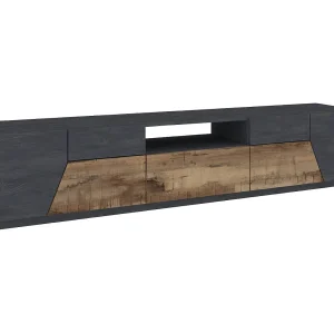 Dfilipp TV-meubel, Laag woonkamerdressoir, TV-meubelbasis, 100% Made in Italy, 220x43h46 cm, Leisteen en esdoorn Dfilipp TV-meubel, Laag woonkamerdressoir, TV-meubelbasis, 100% Made in Italy, 220x43h46 cm, Leisteen en esdoorn