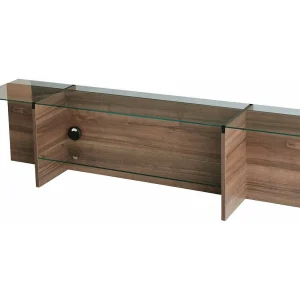 Dlinett tv-meubel, CredenzEen woonkamer, Lage tv-meubel, Uitgeruste wandvoet, 158x35h40 cm, Walnoot Dlinett tv-meubel, CredenzEen woonkamer, Lage tv-meubel, Uitgeruste wandvoet, 158x35h40 cm, Walnoot