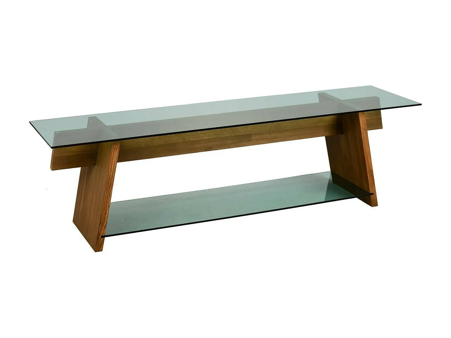 Dpotenz tv-meubel, woonkamermeubel, lage tv-meubel, wandstandaard, 158x40h45 cm, walnoot en groen