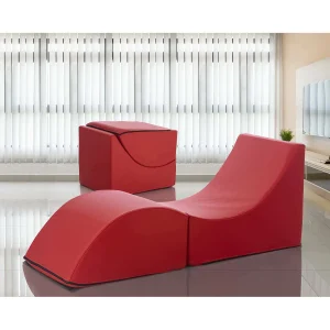 Dabaz opklapbed, Poef om te bouwen tot een eenpersoonsbed, 100% Made in Italy, Poef om te bouwen tot chaise longue in eco-leer, 130x50h50 cm, Rood Dabaz opklapbed, Poef om te bouwen tot een eenpersoonsbed, 100% Made in Italy, Poef om te bouwen tot chaise longue in eco-leer, 130x50h50 cm, Rood