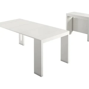 Detound uitschuifbare console, Uitschuifbare eettafel, Multifunctionele console met verlengstukken, 100% Made in Italy, 186x80h76 cm, Wit Detound uitschuifbare console, Uitschuifbare eettafel, Multifunctionele console met verlengstukken, 100% Made in Italy, 186x80h76 cm, Wit