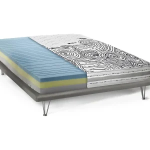 Dcorda vierkante en halve matras, uitneembaar traagschuim en waterschuimmatras, 100% Made in Italy, anti-mijt en hypoallergeen, 120x190h22 cm