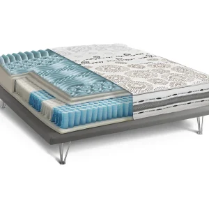 Dcapril dubbele matras, afneembare hoes in Memory Foam en onafhankelijke microveren, 100% Made in Italy, anti-mijt en hypoallergeen, 120x190h25 cm