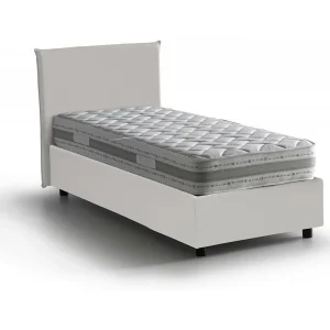 Talamo Italia Eenpersoonsbed Cassandra Wit Inclusief Matras, Afneembaar, Met Opslag Made in Italy