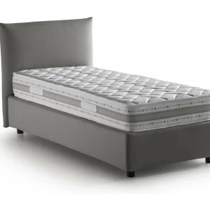 Talamo Italia Eenpersoonsbed Cosetta Grijs, Inclusief Matras, Afneembaar, Met Opbergbox, Made in Italy Talamo Italia Eenpersoonsbed Cosetta Grijs, Inclusief Matras, Afneembaar, Met Opbergbox, Made in Italy