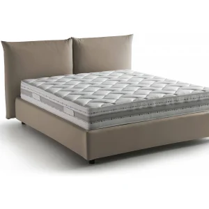 Talamo Italia Tweepersoonsbed Cristel Grijs Taupe Inclusief Matras, Afneembaar, Opslagruimte Made in Italy