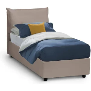 Dcorrad eenpersoonsbed, Opbergbed met eco-lederen bekleding, 100% Made in Italy, Opening aan de voorkant, geschikt voor matras 90×190 cm, Taupe Dcorrad eenpersoonsbed, Opbergbed met eco-lederen bekleding, 100% Made in Italy, Opening aan de voorkant, geschikt voor matras 90×190 cm, Taupe