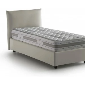 Italiaans Eenpersoonsbed Cosetta Beige Inclusief Matras, Afneembare Bekleding, Opbergruimte Made in Italy Italiaans Eenpersoonsbed Cosetta Beige Inclusief Matras, Afneembare Bekleding, Opbergruimte Made in Italy