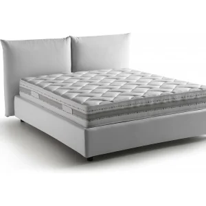 Talamo Italia Tweepersoonsbed Cristyn Wit, Matras Inclusief, Afneembaar, Opbergruimte Made in Italy