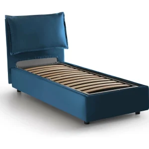 Dasenci eenpersoonsbed, Opbergbed met stoffen bekleding, 100% Made in Italy, Opening aan de voorzijde, geschikt voor matras van 90×200 cm, Blauw Dasenci eenpersoonsbed, Opbergbed met stoffen bekleding, 100% Made in Italy, Opening aan de voorzijde, geschikt voor matras van 90×200 cm, Blauw