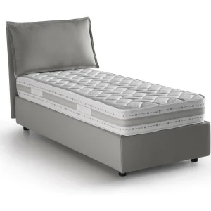 Dloset eenpersoonsbed, Opbergbed met stoffen bekleding, 100% Made in Italy, Opening aan de voorzijde, inclusief matras van 90×190 cm, Grijs Dloset eenpersoonsbed, Opbergbed met stoffen bekleding, 100% Made in Italy, Opening aan de voorzijde, inclusief matras van 90×190 cm, Grijs