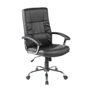 Dhongl bureaustoel, Executive fauteuil met armleuningen, Ergonomische bureaustoel, 69x64h106/116 cm, Zwart
