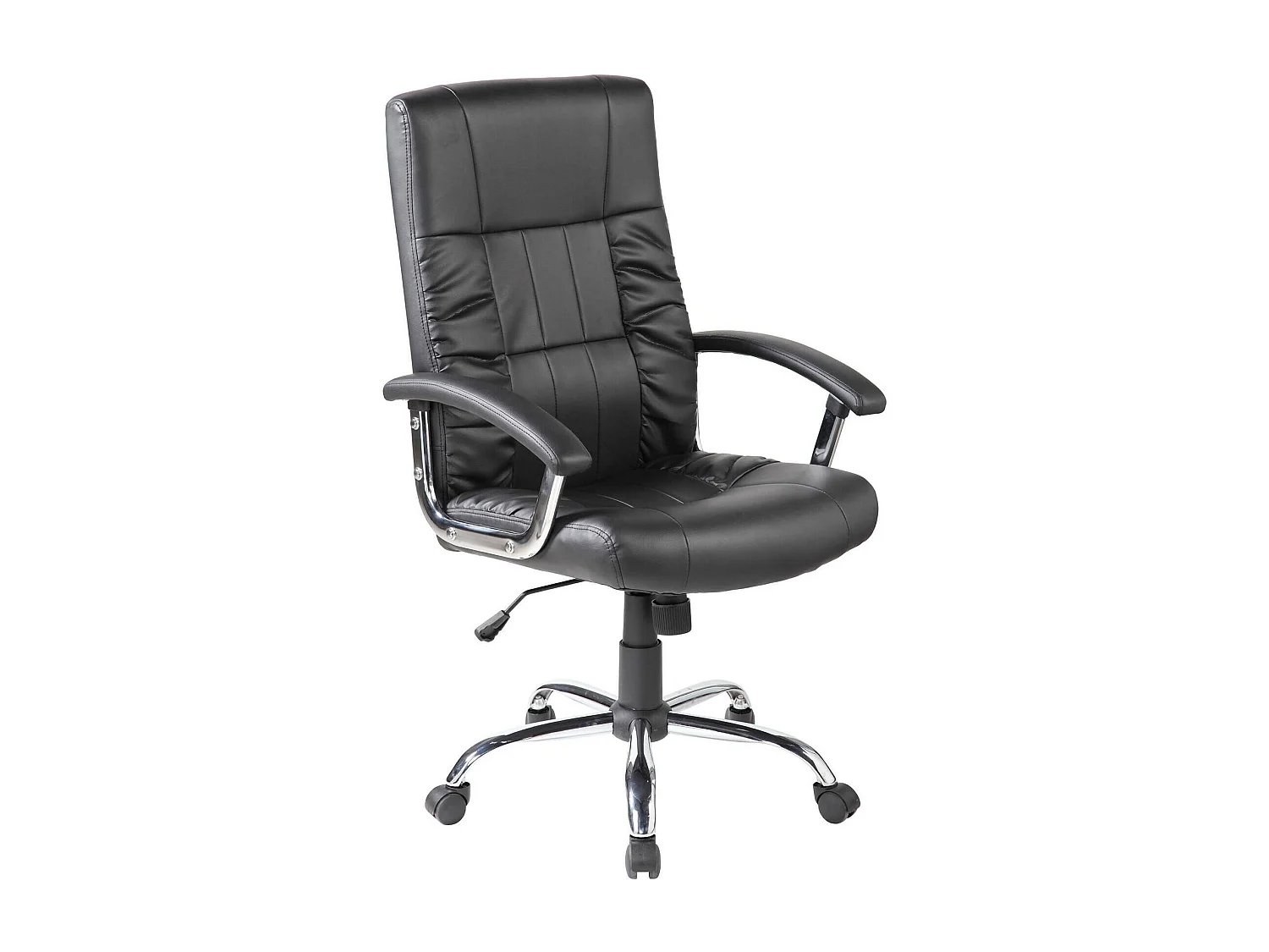 Dhongl bureaustoel, Executive fauteuil met armleuningen, Ergonomische bureaustoel, 69x64h106/116 cm, Zwart