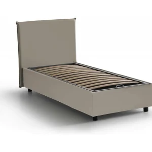 Talamo Italia Eenpersoonsbed Cesidia Grijs Taupe Inclusief Matras, Afneembaar, Opbergruimte Made in Italy Talamo Italia Eenpersoonsbed Cesidia Grijs Taupe Inclusief Matras, Afneembaar, Opbergruimte Made in Italy