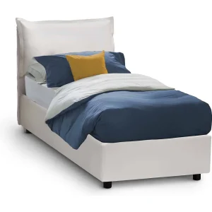 Dcorrad eenpersoonsbed, Opbergbed met eco-lederen bekleding, 100% Made in Italy, Opening aan de voorkant, geschikt voor matras van 90×190 cm, Wit Dcorrad eenpersoonsbed, Opbergbed met eco-lederen bekleding, 100% Made in Italy, Opening aan de voorkant, geschikt voor matras van 90×190 cm, Wit
