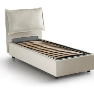 Dasenci eenpersoonsbed, Opbergbed met stoffen bekleding, 100% Made in Italy, Opening aan de voorkant, geschikt voor matras van 90×200 cm, Beige Dasenci eenpersoonsbed, Opbergbed met stoffen bekleding, 100% Made in Italy, Opening aan de voorkant, geschikt voor matras van 90×200 cm, Beige