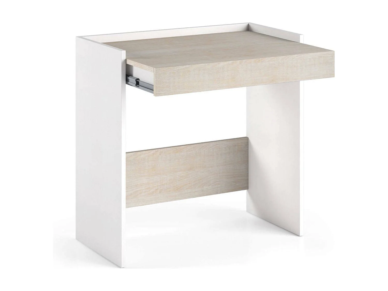 Dmora Bureau Clematis 40x80x79h cm Wit, een Lade, Structuur: Gefineerd Hout, Blad: Gefineerd Hout, Made in Italy