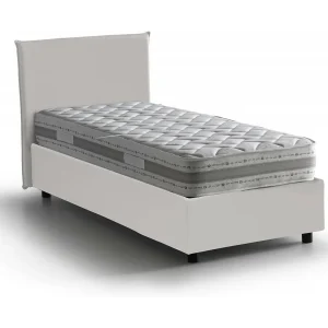 Italia Talamo Eenpersoonsbed Cesidia Wit Matras Inclusief Afneembaar, Opslagruimte Made in Italy