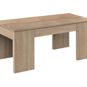 Dgollin salontafel, Salontafel met hefblad, Lage woonkamertafel, 100x50h43/84 cm, Eiken Dgollin salontafel, Salontafel met hefblad, Lage woonkamertafel, 100x50h43/84 cm, Eiken