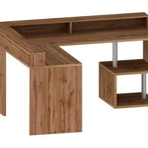 Dcharpentie Bureau, Hoek Bureau met KlapbordNi opbergruimte, Multifunctioneel bureau met overzicht, 180x60h93 cm, Eiken Dcharpentie Bureau, Hoek Bureau met KlapbordNi opbergruimte, Multifunctioneel bureau met overzicht, 180x60h93 cm, Eiken