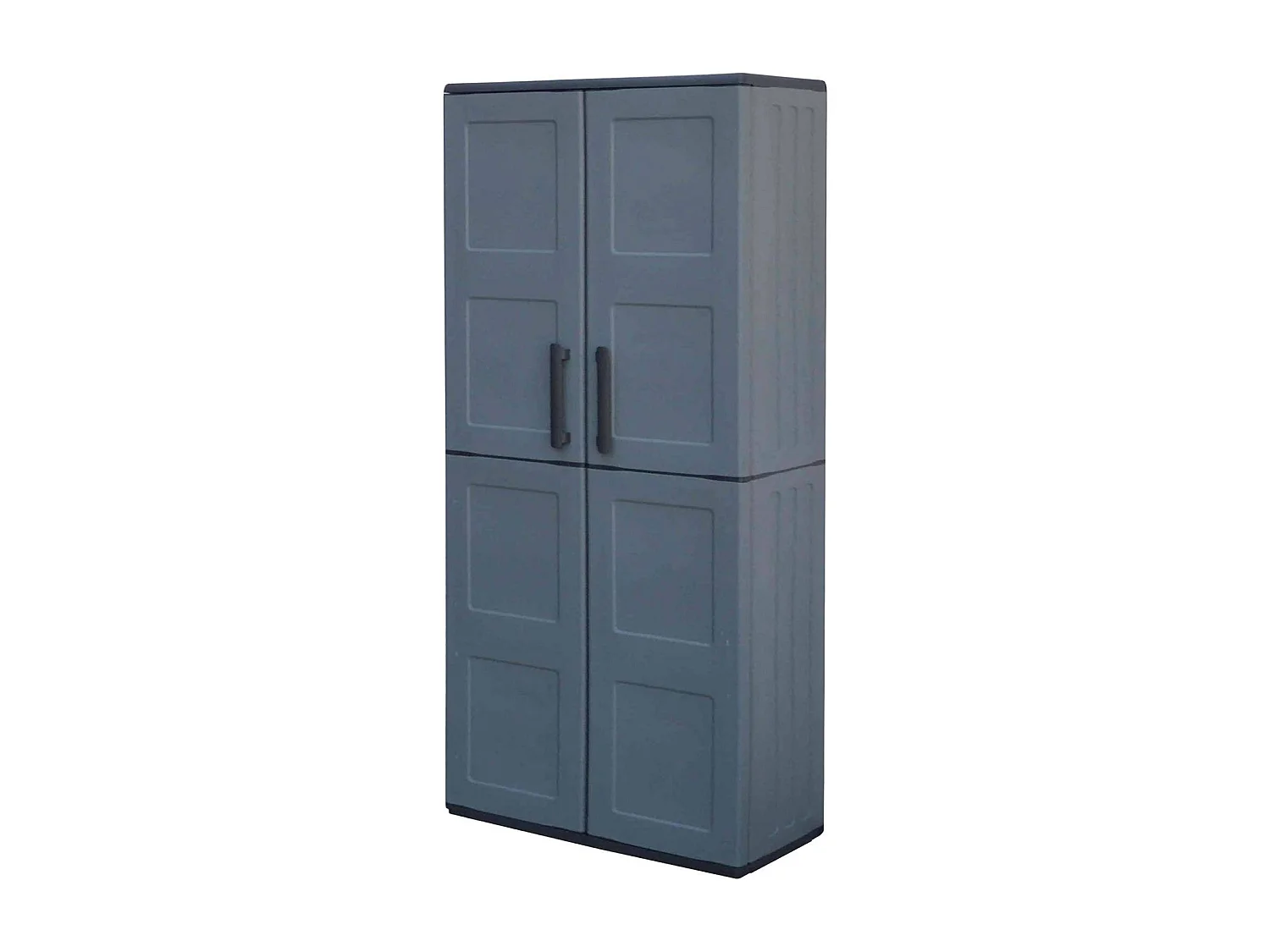 Dambrosin buitengarderobe, balkonkast, multifunctionele kledingkast met planken, 100% gemaakt in ItaLy, 68x37h163 cm, grijs en zwart, vierkante afwerking