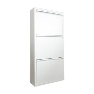 Danacleri Schoenenrek, Metalen Schoenenrek Kast, Multifunctionele Entreekast, Schoenenkast, 50x15h104cm, Wit