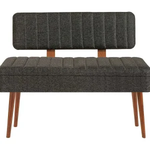 Bank Barthelemy, draagvermogen 150 kg, 105x40x85h cm notenbruin, framekleur zwart, zithoogte 40 cm Bank Barthelemy, draagvermogen 150 kg, 105x40x85h cm notenbruin, framekleur zwart, zithoogte 40 cm