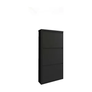 Danacleri Schoenenrek, Metalen Schoenenkast, Multifunctionele Entreekast, Schoeiselkast, 50x15h104 cm, Zwart Danacleri Schoenenrek, Metalen Schoenenkast, Multifunctionele Entreekast, Schoeiselkast, 50x15h104 cm, Zwart
