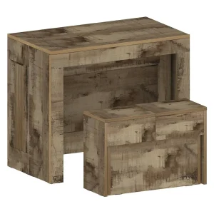 Dardizzon tafel en stoelenset, Multifunctionele samenstelling, Set met console en 1 uitschuifbare bank, 100% Made in Italy, 66x25h45 cm, Esdoorn Dardizzon tafel en stoelenset, Multifunctionele samenstelling, Set met console en 1 uitschuifbare bank, 100% Made in Italy, 66x25h45 cm, Esdoorn