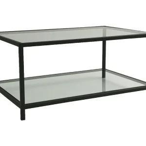 Salontafel Mina, 1 vak, 90x60x40h cm, taupegrijs, rechthoekig, transparant tafelblad Salontafel Mina, 1 vak, 90x60x40h cm, taupegrijs, rechthoekig, transparant tafelblad