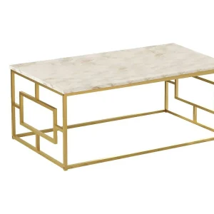 Dhelgaso-safontafel, koffietafel, bankwinkelhouder, woonkamerplank, 100x60h40 cm, wit marmer en goud Dhelgaso-safontafel, koffietafel, bankwinkelhouder, woonkamerplank, 100x60h40 cm, wit marmer en goud