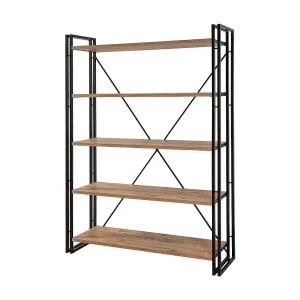 Dpig boekenkast, kantoorplank, boekenkast, bibliotheek, 130x35h180 cm, Eiken en Zwart