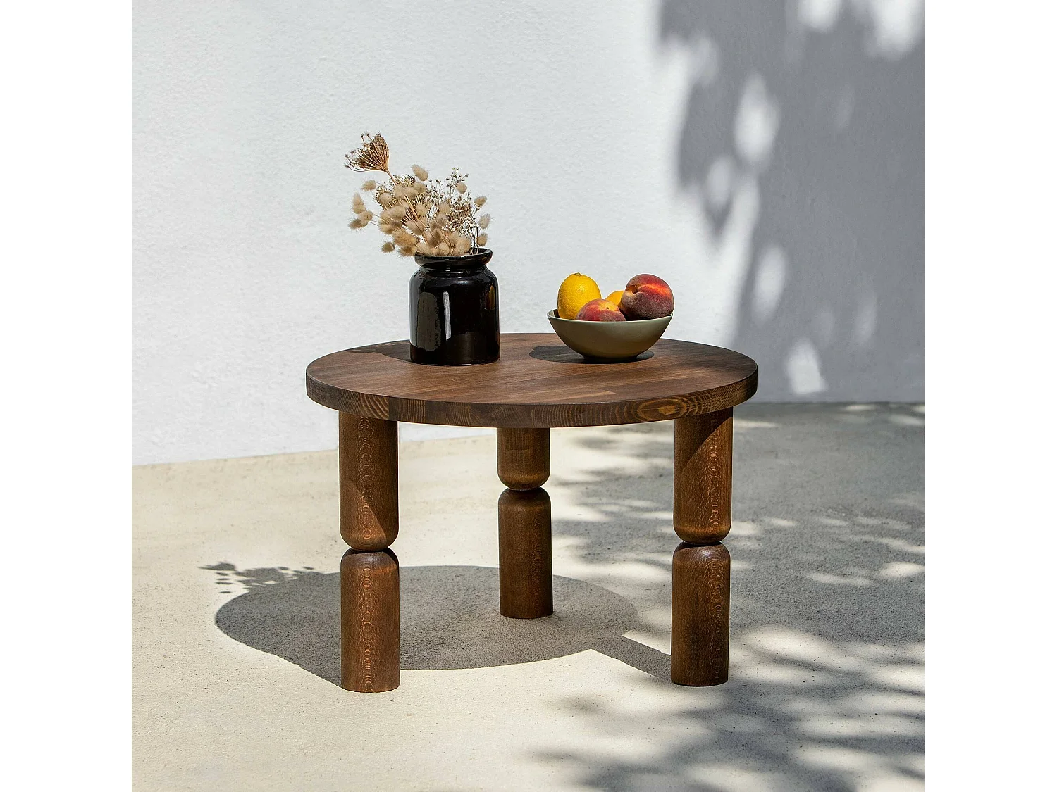 Dpedron-sataltafel, Koffietafel, Slaaptafel, Slaapplank, 60x60h40 cm, Walnoot