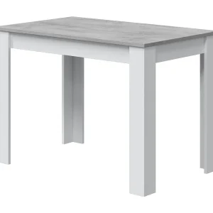 Dghio vaste tafel, eettafel, moderne consoletafel voor woonkamer of keuken, 109x67x78 cm, wit en cement Dghio vaste tafel, eettafel, moderne consoletafel voor woonkamer of keuken, 109x67x78 cm, wit en cement