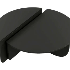 Dgiarett-saaltafel, koffietafel, bankrek, woonkamerplank, 90x90h35 cm, Zwart
