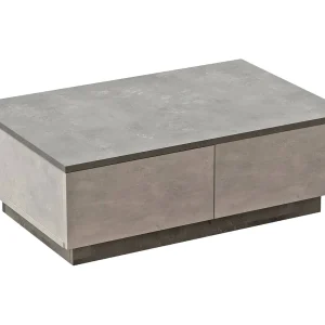 Dlucches-tafel, koffietafel, banktafel, woonkamerplank, 90x60h32 cm, zilver en antraciet