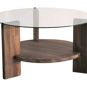 Katten-salontafel, tijdschriftenhouder, 75x75x40h cm walnootbruin, rond, kleurverloop, walnootstructuur Katten-salontafel, tijdschriftenhouder, 75x75x40h cm walnootbruin, rond, kleurverloop, walnootstructuur