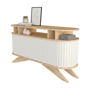 Dpoluzz dressoir, buffet, woonkamer, keukenkast, 150x43h75 cm, eiken en wit Dpoluzz dressoir, buffet, woonkamer, keukenkast, 150x43h75 cm, eiken en wit