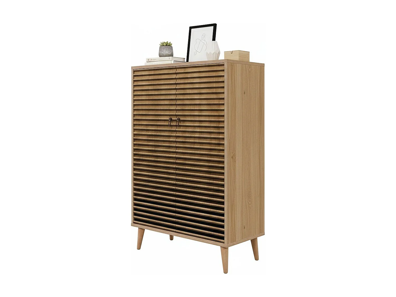 Dpersy Dressoir, Woonkamer Buffet, Woonkamer, Keuken Pantry, 80x36h127 cm, Eiken