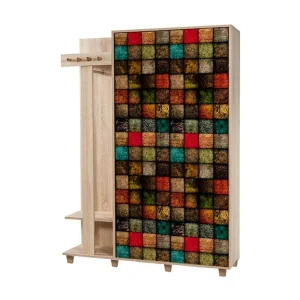 Dpionett-ingangsmeubel, Inkomhanger, Atrium-opstelling, Multifunctionele opraalhouder, 135x36h194 cm, Eiken en Veelkleurig Dpionett-ingangsmeubel, Inkomhanger, Atrium-opstelling, Multifunctionele opraalhouder, 135x36h194 cm, Eiken en Veelkleurig