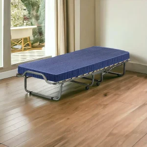 Dabambil opklapbed, Kampeerbed met 15 latten, Matras inbegrepen, Ruimtebesparend kinderbedje, 100% Made in Italy, 80x190h39 cm, Beschermhoes op aanvraag