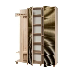Dpionett entreekast, Entreehanger,Atriumsamenstelling, Multifunctionele Opbergconsole, 135x36h194 cm, Eiken Dpionett entreekast, Entreehanger,Atriumsamenstelling, Multifunctionele Opbergconsole, 135x36h194 cm, Eiken