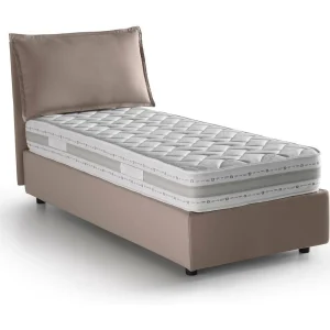 Dloset eenpersoonsbed, Opbergbed met stoffen bekleding, 100% Made in Italy, Opening aan de voorzijde, inclusief matras 90×190 cm, Taupe Dloset eenpersoonsbed, Opbergbed met stoffen bekleding, 100% Made in Italy, Opening aan de voorzijde, inclusief matras 90×190 cm, Taupe